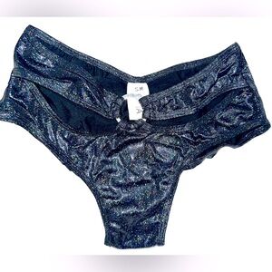 ROMA festival bottoms black iridescent silver ring cutout and scrunch butt